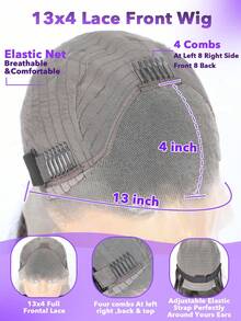 Tóc giả ren phía trước 13x4, tóc thật, đã tỉa sẵn, mật độ 150, tóc giả Brazil gợn sóng ướt, tóc giả ren trong suốt 13x4, tóc xoăn cho nữ, tóc thật gợn sóng nước đã tỉa sẵn với tóc con, màu đen tự nhiên (8-26 28 30 inch) - Natural Black - Xem 6