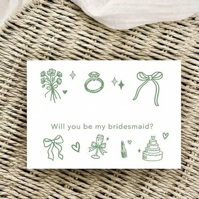 ¿Serás mi dama de honor? Tarjetas de invitación de dama de honor, lazos, invitaciones de dama de honor, regalos de dama de honor, tarjetas de regalo para la fiesta de boda