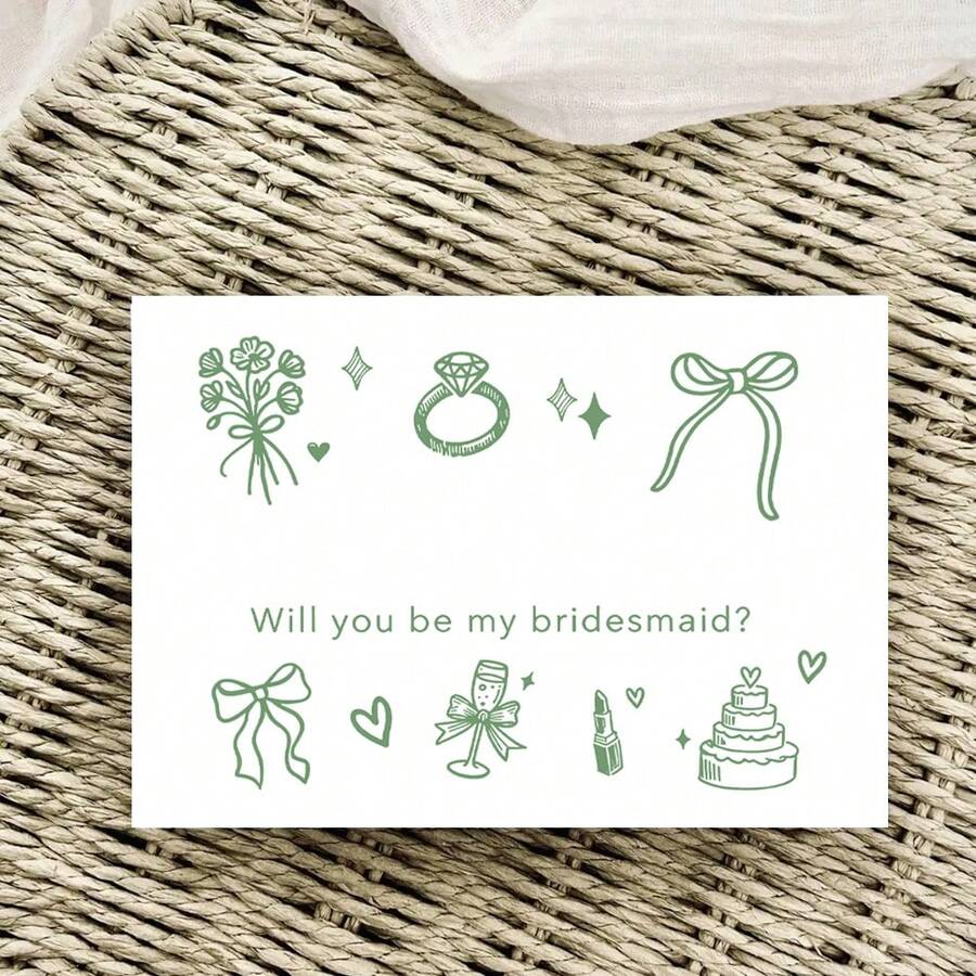 Bạn có muốn làm phù dâu của tôi không? Thiệp mời phù dâu, nơ cài tóc, thiệp mời phù dâu, quà tặng phù dâu, thiệp quà tặng cho tiệc cưới - 1PC - Xem 1