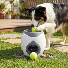 Senmeo Interactive 2-In-1 Pet Food Puzzle Toy, Anti-Boredom Treat Dispensing Slow Feeder For Home - Grey - View 2