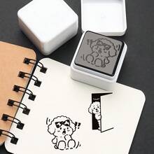 1pc Cute Poodle Shape Ink-Free Stamp, Press To Print, Healing Dog Image, Essential For Journals, Gifts, Decorations, Suitable For Students And Artistic Youth - Proud - View 3
