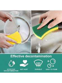Bộ 5/10/20 miếng bọt biển lau chùi nhà bếp, khăn lau chén bát, miếng bọt biển lau chùi đa năng, khăn lau hai mặt, miếng bọt biển rửa chén cao cấp, miếng bọt biển bền, chống trầy xước, siêu thấm hút, dụng cụ vệ sinh. - nhiều màu - Xem 5