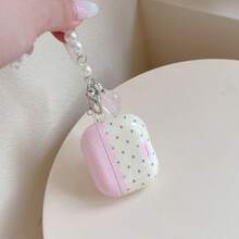 心形图案耳机保护套,心形吊坠耳机套,IMD防震耳机保护壳,适用于 1/2/3/4/Pro - 粉色 - 查看 9