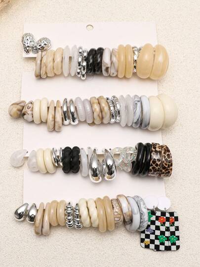 1-20 pares de pendientes de moda geométricos exagerados con forma de lágrima, letra C, estilo vintage retro Y2K, caja ciega, adecuado para fiestas, bodas, graduaciones, cumpleaños, Ramadán, Día de la Madre, San Valentín, Navidad, Año Nuevo y uso diario de mujeres