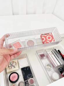 7/6pcs Transparent Drawer Style Storage Boxes, Makeup Organizer, Drawer Divider Tool, Bathroom Essentials, Bedroom Must-Have, Travel Essential, Back To School - Clear - View 8