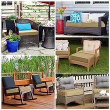 Cojines para silla de patio 24 x 24 pulgadas impermeables para muebles de patio resistentes a la decoloración jardín sofá silla almohadillas para orejas con asa y correas ajustables - Especias - Ver 6