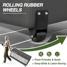 Bolsa de almacenamiento de cojín con ruedas para porche con rueda contenedor grande resistente para almohada de muebles de 7.5 pies árbol de Navidad 48 pulgadas de largo x 15 pulgadas de ancho x 22 - Gris - Ver 5