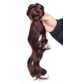 Băng đô búi tóc cao và buộc lệch bên cho nữ, tóc giả tổng hợp, tăng độ dày tự nhiên, kiểu hoa cài đầu, phù hợp cho phụ nữ sử dụng hàng ngày và các buổi tụ họp. - Nhiều màu - Xem 9