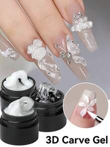 AiFer 1瓶8毫升3D美甲雕刻胶，亮白色透明固体雕刻胶，适用于美甲艺术设计和制作 - 彩色 - 查看 7