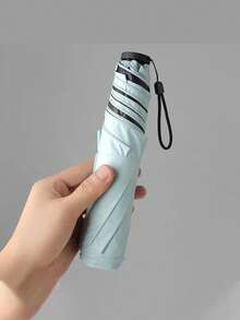 Umbrelă pliabilă ultra-ușoară din fibră de carbon - umbrelă de călătorie rezistentă la UV și vânt, umbrelă de soare portabilă cu deschidere manuală, potrivită pentru naveta și utilizarea în aer liber, accesorii pentru naveta | Accesorii de modă, umbrelă de exterior. Mini umbrelă pliabilă portabilă - vinil negru cu protecție UV, design simplu și simplu, umbrelă de soare., Exterior, grădină, articole esențiale de călătorie, articole esențiale portabile - Multicolor - Vizualizare 3