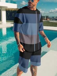Men T-Shirt Co-Ords - Mixed Colors - View 3