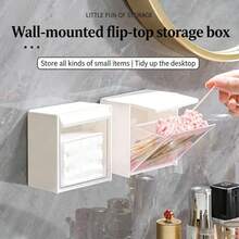 8pcs Wall Mounted Cotton Pad Dispenser, Cotton Ball Storage Box, Cotton Pad Container For Storing Cotton Balls, Dental Floss, Hair Clips, Rubber Bands And Clips - Multiple Styles - View 3