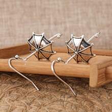 1 Pair Creative Umbrella Shaped Earrings, Perfect Gift For Women And Girls - Silver - View 5