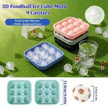 Khay silicon hình quả bóng đá World Cup, khuôn làm đá viên 9 ngăn bằng silicon, khuôn đá viên tròn. - A - Xem 1
