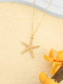 1pc Elegant Starfish Necklace, Classic Gentle Minimalist Versatile Refined Fashion Jewelry - one-size - View 7