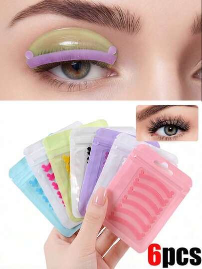 3 Pairs Reusable Silicone Eyelash Curler Pads, Soft Colored Silicone Eyelash Curling Tool, Eyelash Lifting Pads, Eyelash Perming Auxiliary Tool, Eyelash Curler Accessories