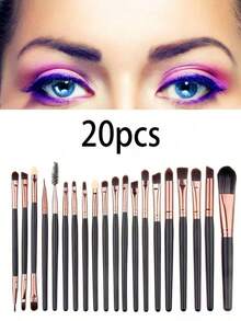 45件套化妆刷套装，混合化妆美容工具，包括：20支化妆刷、1个化妆包、5个美妆蛋、5个粉扑、5个迷你美妆蛋、5个迷你指套粉扑、1个发带、2个腕带、1个清洁工具。 - 多色 - 查看 11