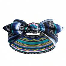 1pc Women's Headband, Bohemian Headband, Wide Headscarf, Scarf, Headband, African Style Striped Headscarf, Fashion Headband, Non-Slip Headband, Bow Knot Headband, Polyester Holiday Essential Hair Accessories Summer Beach Hair Bands - Multicolor - View 10