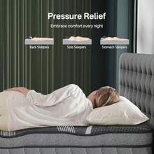Colchón California King colchón Cal King Mejorado de 14 Pulgadas en una Caja colchones híbridos de Espuma viscoelástica de Gel refrescante con muelles de Bolsillo Alivio de presión y Dolor Doble - 14 pulgadas - Ver 4