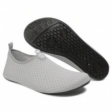 女士轻便透气舞蹈鞋，防滑赤足袜，适合普拉提、健身和居家穿着 - 灰色 - 查看 14