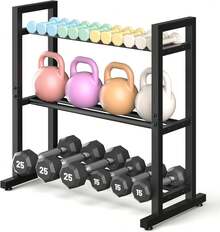 Weight Rack  Stand Only 3 Tier Weight Storage Racks Adjustable Width Weight Storage Organizer For Home Gym Up To 450 Lb Capacity (Dumbbells Not Included) - 1 - View 2
