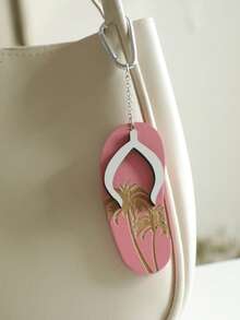 1pc Summer Flip Flop Keychain, Beach Themed Colorful Flip Flop Design With Tropical Palm Tree Decor, Fun Holiday Accessory, Travel Keychain, Bright Yellow, Blue, Pink Flip Flops, Keychain Set To Create Summer Vibe, Suitable For Bags And Wallets, Perfect Holiday Gift, Bohemian Style Accessory, Fashionable Beach Party Decor, Creative Holiday Keychain For Summer Lovers, Casual Chic Summer Lifestyle Accessory - Multicolor - View 11