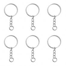 10/20/50/60Pcs Metal Blank Keyring Stamped Keychain Split Ring Keyfob Key Holder Rings Women Men DIY Key Chains Key Ring Accessories - Keychain - View 5