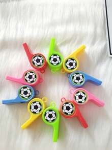 24pcs Random Color Inflatable Dragon Cheerleading Props & Referee Whistle, Football Pattern Party Whistle, Football Theme Sports Party Set, Football Referee Whistle, Suitable For Birthday Party Or Football Match, Also Can Be Used For Birthday Party, Wedding, Cheerleading Performance, Gifts, Party Favors, Halloween Decorations - A - View 7