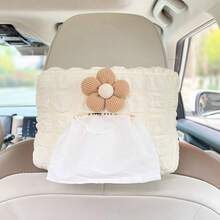 Hộp đựng khăn giấy ô tô, hộp hút chân không ô tô, hộp tựa tay, hộp che nắng, hộp treo ghế, dễ thương, tối giản, túi giấy cao cấp - Hộp khăn giấy hình hoa Puff - Xem 12