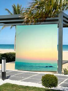 1件装户外加厚防水防晒渐变曼陀罗花卉绿色波西米亚图案户外花园露台遮阳篷沙滩遮阳篷（含绳，不含支架） - 彩色 - 查看 2