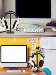 1个多功能桌面耳机支架，可拆卸便携式展示架 - 黑色 - 查看 7