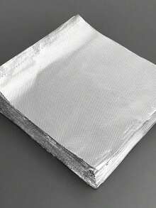 200 piezas Papel de aluminio profesional con relieve - Paquete con dispensador, 12x17cm, apto para servicios de coloración, permanente y mechas del cabello - Plateado - Ver 2
