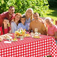 1/6pcs Red And White Plastic Checkered Tablecloth, Premium Decorative Disposable Red Checkered Tablecloth, Suitable For Parties, Rectangular Party Tablecloth, Suitable For Picnics, Farm Birthdays, Weddings, 54x108 Inches - Multicolor - View 7