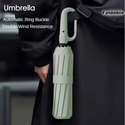 Ô dù tự động xếp gọn, khung 8 nan dày dặn, lớp phủ chống nắng màu đen, ô dù gấp hoàn toàn tự động, ô dù cỡ lớn đa năng chống mưa và chống nắng, chống tia cực tím.