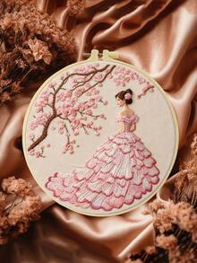 20x20cm/7.9x7.9in Hand Embroidery Kit, Woman Back View Pattern, Suitable For Adult Beginners, Includes Embroidery Cloth, Instructions, Embroidery Frame And Needles, Great Gift For Friends And Family, Home Decor, Office Craft - 20X20cm - View 11
