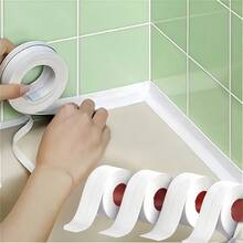 1roll Waterproof Mildew Proof Caulk Strip For Kitchen And Bathroom, Stickers, Wall Decal, Vinyl Decal For Home Decorations, Spring Decoration Items Refresh Your Home, Rama Decoration Stickers Gifts Birthday Graduation - White - View 2