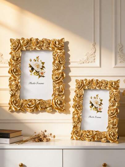 Khung ảnh mạ vàng cổ điển - Khung trang trí kiểu Baroque thanh lịch, lý tưởng cho các tác phẩm nghệ thuật về ba lê. Có thể dùng làm vật trang trí bàn trang điểm trong phòng ngủ hoặc làm quà tặng cho những người yêu nghệ thuật và thích trang trí nhà cửa.