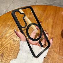 1PC Black Compatible With Samsung Galaxy A57,A37,A56, A36, A26, A16, S25FE, A17 Phone Cases, Strong Magnetic Absorption Ultra-Thin Anti-Fall Protective Case, Galaxy S26Ultra/S26Plus/S26/S26Edge/S26Pro/S25 Ultra, S24 Ultra Transparent Hard Back Cover,And Compatible With IPhone 17pro/17promax/Apple Air/17/17E/16pro/16promax/16plus/16/16E/SE4/15pro/15promax/15plus/15 - Black - View 3