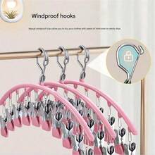 Móc treo quần áo cong đa năng bằng thép không gỉ, thích hợp để phơi tất, đồ lót và các loại quần áo khác. - Nhiều màu - Xem 6