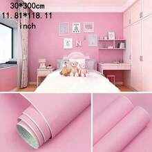 Self-Adhesive Solid Color Wallpaper Roll - Waterproof, Rainbow Colors, Fabric Texture Suitable For Kitchen, Bedroom, Living Room Furniture And Home Decor - Available In Coffee, Gray, White, Cream, Green, Blue, Yellow - 1 Volume - View 27