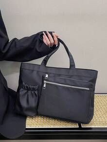 1 pieza Bolso de tela de nailon casual con múltiples bolsillos y cierre de cremallera para mujer, para uso diario - Multicolor - Ver 5