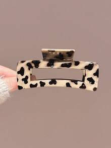4pcs/Set Women's Chic Leopard Print Rectangular Criss-Cross Curved Hair Claw Hair Clips, Fashion Versatile Elegant Minimalist, Suitable For Daily, Casual, Party, Beach, Vacation, Hairstyling, Face/Hair Washing, Makeup, Outfit Accessories, Spring/Summer/Autumn/Winter,Travel,Birthday - Multicolor - View 12