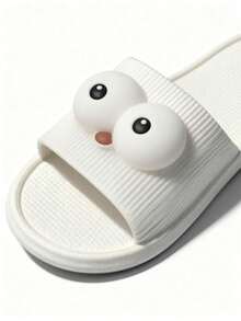 Dép đi trong nhà thoải mái, độc đáo với thiết kế hình mắt, dành cho cả nam và nữ, chất liệu EVA | Mềm mại và thoải mái | Siêu nhẹ và chống trơn trượt | Dép đi trong nhà thời trang | Dép đi trong nhà vui nhộn dành cho cả nam và nữ - trắng - Xem 9