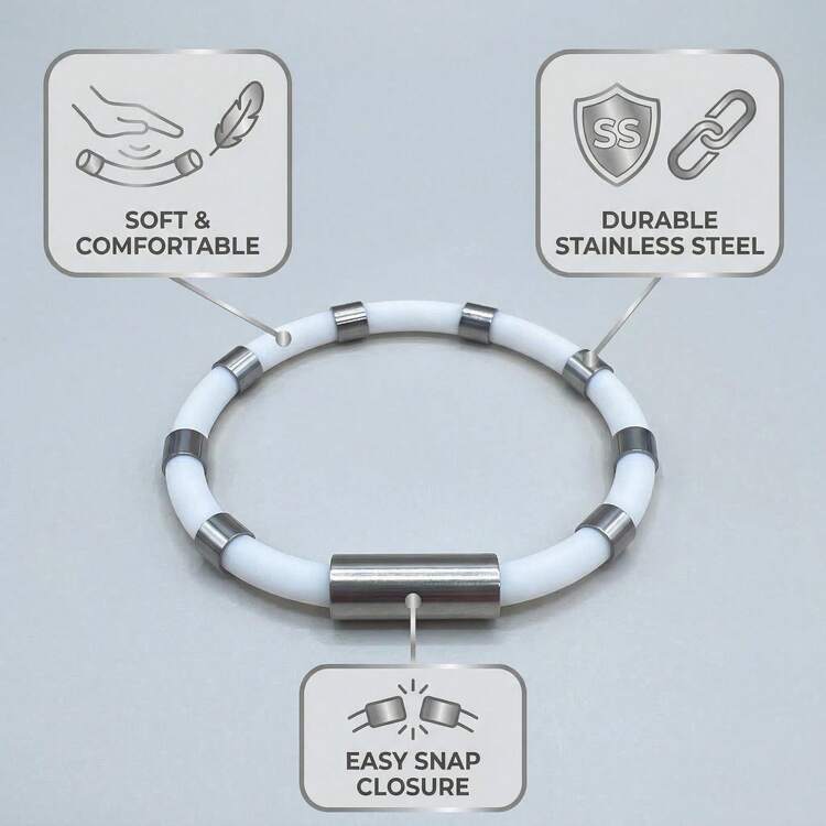 1 pieza Pulsera de silicona con iones negativos antiestática, pulsera de energía para deportes interiores/exteriores, accesorio de muñeca minimalista y de moda unisex - Multicolor - Añade 4