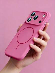 1 ốp lưng điện thoại silicon lỏng mờ tối giản có nam châm, tương thích với iPhone 17 AIR 16 15 14 13 12 Pro Max Plus, hỗ trợ sạc không dây. - Hoa hồng đỏ - Xem 7