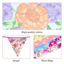 MG2PLUS 39Ft Triangle Bunting Banner Floral Cotton Pennant Banner 42pcs Reusable Vintage Fabric Triangle Flags For Wedding Birthday Tea Party Shabby Chic Garden DecorationsN - 混合色 - 查看 3