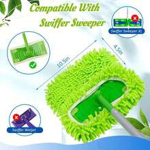 4 Pack Reusable Microfiber Mop Replacement Pads Dry Wet Sweeping Cloths For 10-12in Floor Sweeper Hardwood Floor Cleaning - 1 - 查看 2