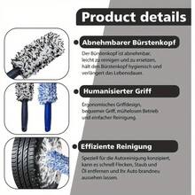 Bộ 2 chổi vệ sinh bánh xe, tay cầm ngắn xoay 360°, sợi siêu mịn, không làm trầy xước bề mặt xe, tay cầm bằng nhựa bền, không gây trầy xước, không cần pin. - 2 cái màu trắng - Xem 4
