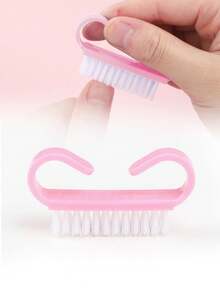 Bộ 10-100 cọ nhỏ phủi bụi móng tay có cán, cọ làm sạch móng tay kèm bột, cọ làm sạch móng chân, màu ngẫu nhiên, bộ dụng cụ làm móng nghệ thuật, làm móng tay, làm móng chân. - Hồng - Xem 4