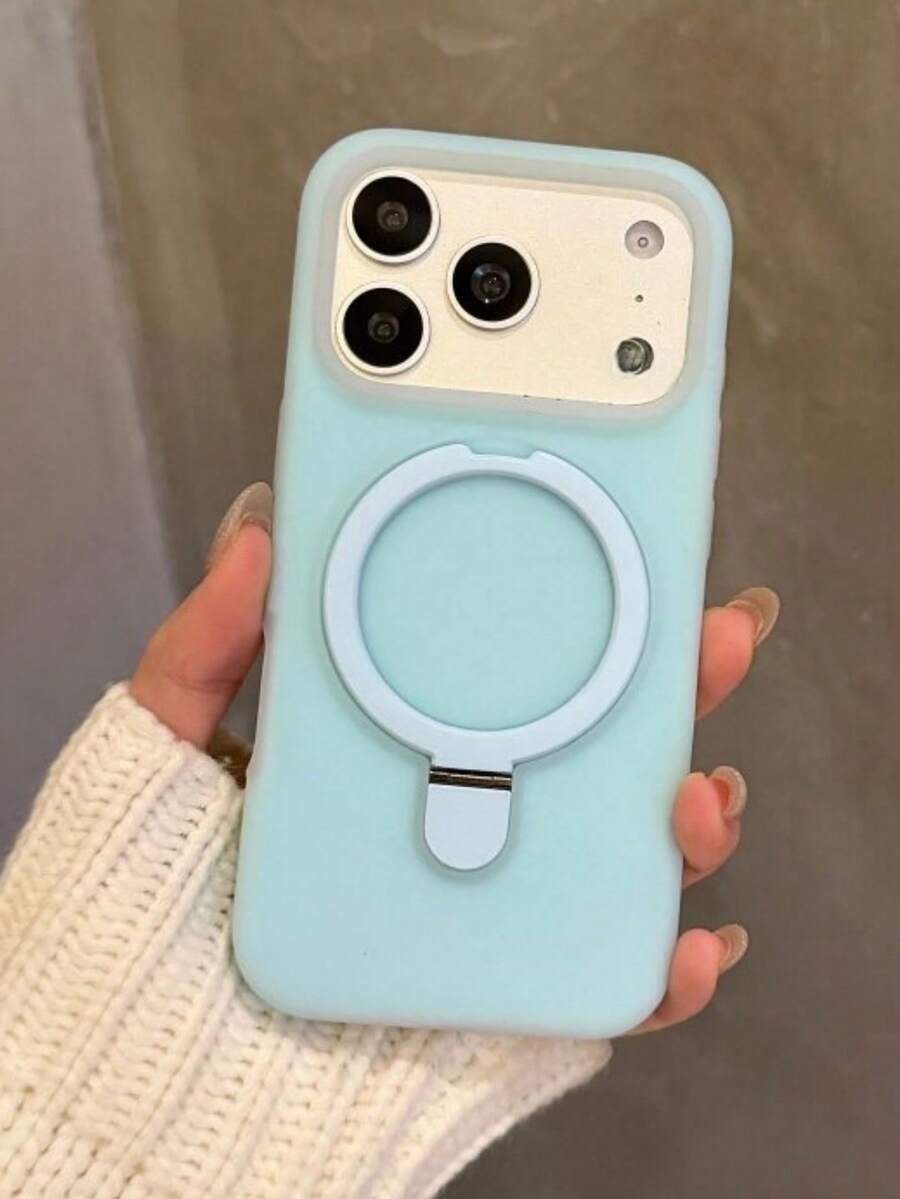 1 chiếc ốp lưng điện thoại trong suốt, mềm mại như da, có vòng kim loại giữ điện thoại, tương thích với iPhone 17 Pro Max 17 Pro 16 15 14 Pro Max Plus.